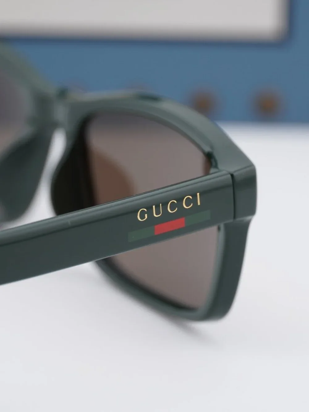 Gucci GG1986SA 003 Rectangle Sunglasses - Green/Brown